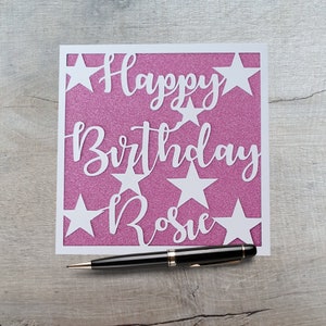 Cartão de aniversário personalizado, Cartão para ela, Cartão para ele, Escolha qualquer nome.