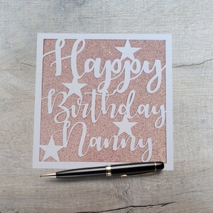 Handmade Nanny Birthday Card, Happy Birthday Nanny, Nanny birthday, Card for Nanny.
