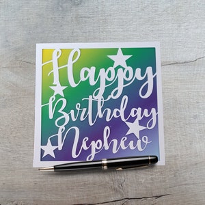 Handmade Nephew Birthday Card, Happy Birthday Nephew, Nephew birthday, Card for Nephew.
