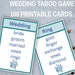 Wedding Taboo Game, Bridal Shower Game, Unspeakable Game, Printable ...