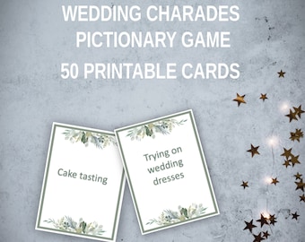 Brautparty Scharade Bildspiel, Boho Hochzeit, Grünspiel, Printable, INSTANT Digital Download
