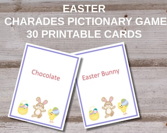 Easter charades pictionary game, Easter game, Printable, INSTANT Digital Download