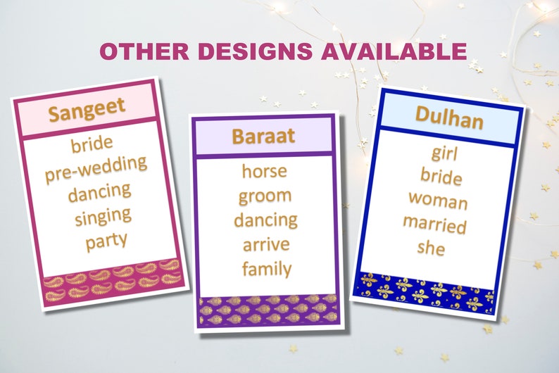 Indian Bridal Shower Game, Bollywood Wedding Taboo Game, Bachelorette ...