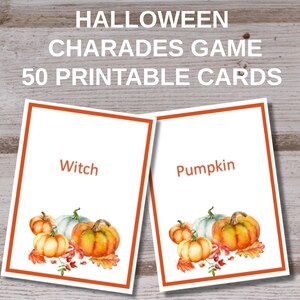 Halloween charades pictionary game, Halloween party game, Printable, INSTANT Digital Download