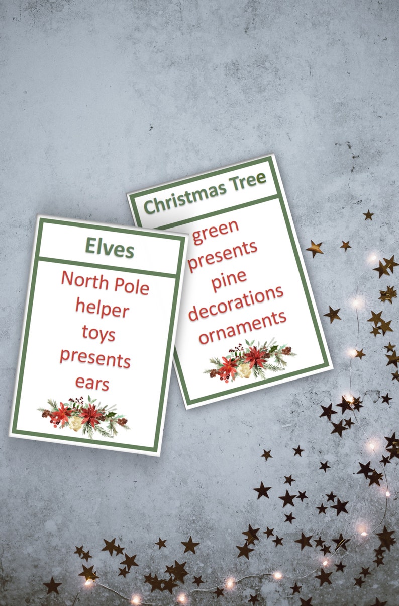 Christmas party game Instant Digital Download Christmas Taboo Game Christmas Printable game 100 printable cards