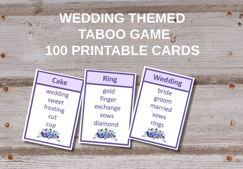 Wedding Taboo Game Unique Bridal Shower Game Unspeakable - Etsy