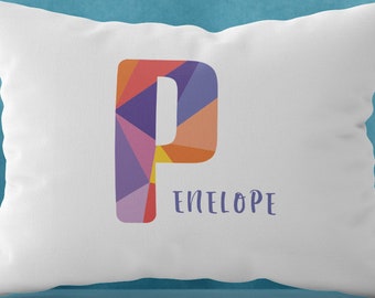 Personalized Monogram Throw Pillow Cover, Custom Initial Cushion Case, 100% Cotton