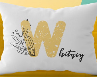 Custom Letter Pillowcase, 100% Cotton Personalized Name Pillow, T-220 Thread Count Couch Cover