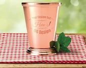 Mint Julep Cup, Cocktail Cup, Personalized Cup, Copper Plated 12oz Cup, Engraved Cup, Stainless Steel Cup