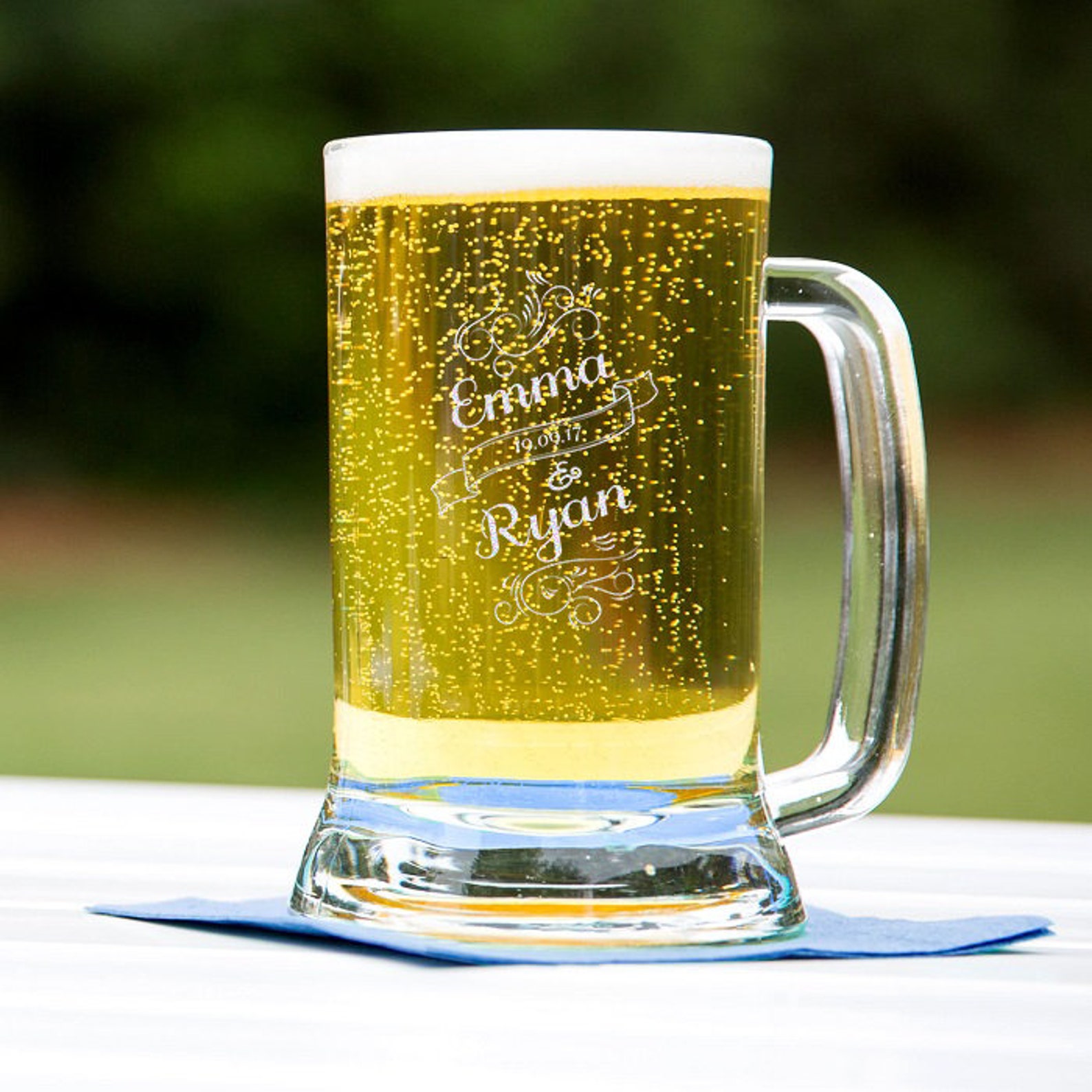Custom Engraved Name Wedding Beer Mug Personalized Wedding Etsy