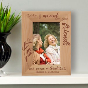 Personalized Friends Photo Frame, Custom Picture Frame, Engraved Friendship Photo Frame, Wooden Picture Frame, Good Friends Are Like Stars