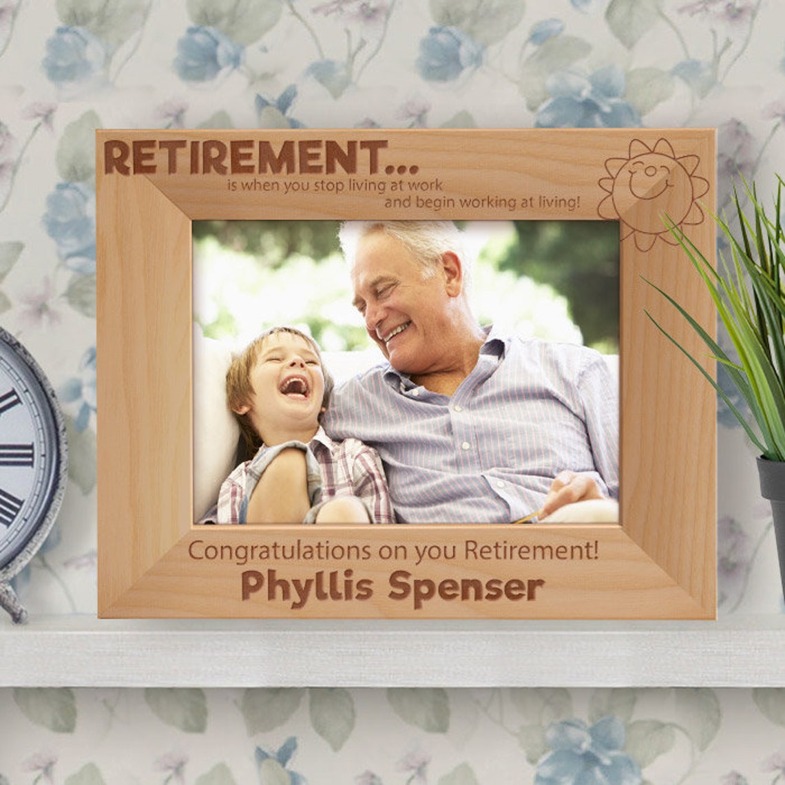 Retirement Photo Frame Personalized Picture Frame Engraved Etsy