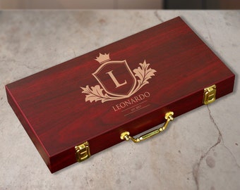 Personalized Poker Set, Rosewood Poker, Poker Set, Wooden Poker, Handmade Poker, Custom Poker, Name Poker Set, Finish 300 Chip Poker Set