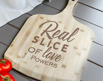 Personalized Bamboo Pizza Peel Board: Engraved Pizza Lovers Gift