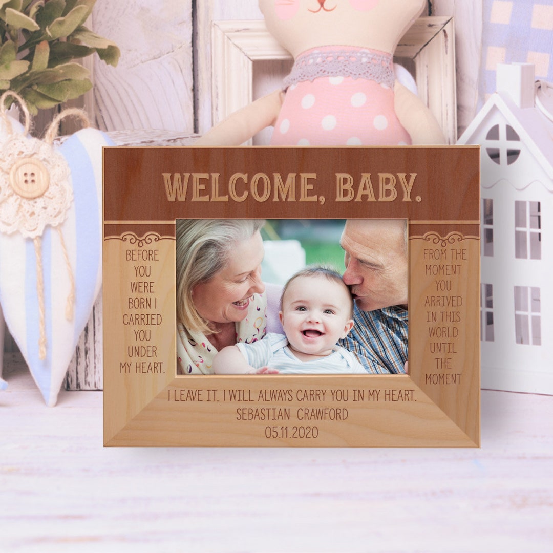 Custom Baby Photo Frame, Personalized Welcome Baby Photo Frame ...