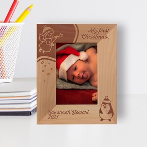 Personalized Baby Photo Frame, Custom Picture Frame, Wooden Picture Frame, Engraved Picture Frame, Gift For Xmas, Gifts Ideas For Christmas