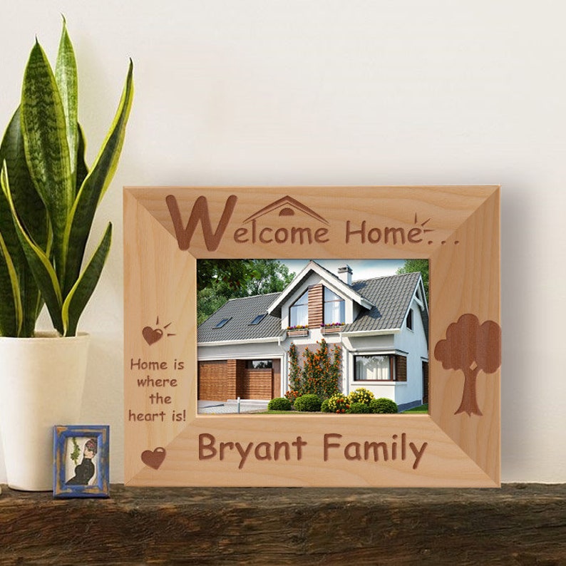 Personalized Family Photo Frame, Home Picture Frame, Home is Where the ...