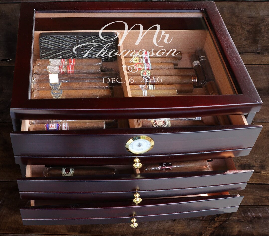 Personalized Cigar Humidor Box, Customized Cigar Humidor Box With ...