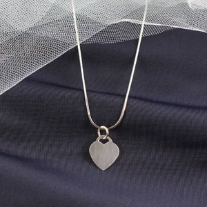 Personalized Name Necklace, Heart Charm Necklace, Custom Name Engraved Sterling Silver, Initial Necklace for Sisters with Heart Charm