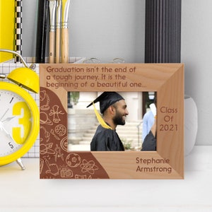 Custom Graduation Photo Frame, Personalized Picture Frame, Engraved Picture Frame, Convocation Gift Ideas, Memorial Gift, Wooden Photo Frame