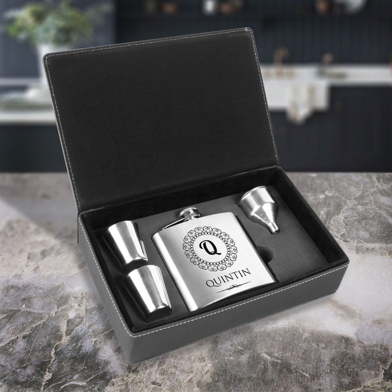 Personalized Stainless Steel Flask Set, Customized Flask, Custom Flask ...