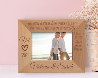 Custom Valentines Day Photo Frame, Personalized Love Picture Frame, Engraved Picture Frame, Wooden Photo Frame, Gift Ideas For Family