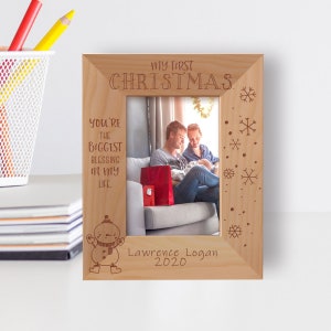 Custom Babies Picture Frame, Personalized Biggest Blessing Picture Frame, Engraved Photo Frame, Wooden Picture Frame, Gift For New Parents