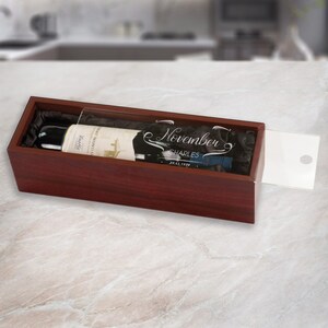 Personalized Wine Wooden Keepsake Box - Custom Birth Month Engraved Liquor Gift Boxes for Him/Her - Unique Gift Ideas for Birthday