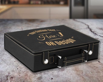 Personalized Poker Set, Customized Poker Card Games, Custom Name Engraved Chip Poker Set, Laser Engraved Monogram Gift Poker Set
