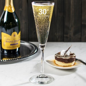 Personalized Stemware Champagne Glass - Printed Adult Beverage Glasses - Custom Engraved Crystal Champagne Flute - Wedding Aniversary Gift