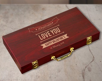 Personalized Poker Set, Rosewood Poker, Poker Set, Wooden Poker, Handmade Poker, Custom Poker, Name Poker Set, Finish 300 Chip Poker Set