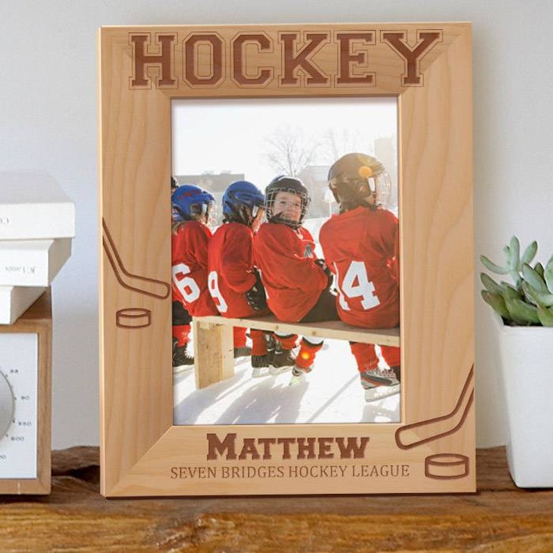 Hockey Picture Frame Personalized Picture Frames Wooden Etsy