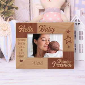 Custom Baby Photo Frame, Personalized Children Picture Frame, Engraved Picture Frame, Wooden Love Photo Frame, Grandma Gift, Memorial Frame