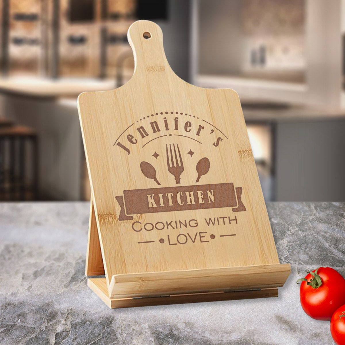 Custom Cookbook Holder, Personalized Cookbook Stand, Easel Stand ...