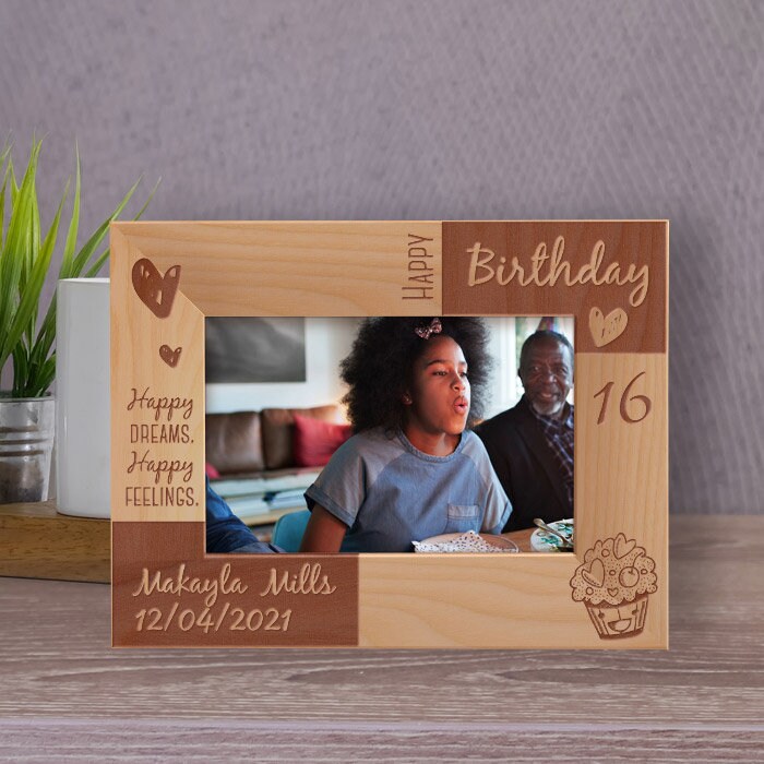 Custom Happy 16 Birthday Picture Frame, Personalized Happy Dreams
