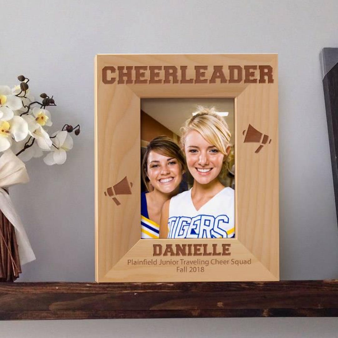 Cheer Photo Frame Personalized Cheerleader Picture Frame, Custom Picture Frame, Wooden ...