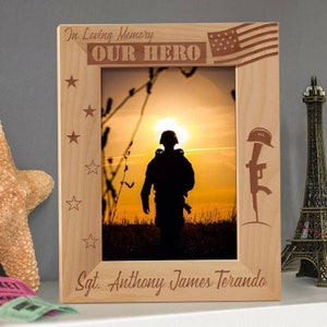 Personalized Memory Picture Frame, Engraved Picture Frame, Custom Photo Frame, Wooden Picture Frame, Memorial Gift, Gift For Remembrance
