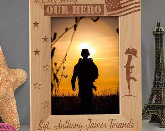 Personalized Memory Picture Frame, Engraved Picture Frame, Custom Photo Frame, Wooden Picture Frame, Memorial Gift, Gift For Remembrance
