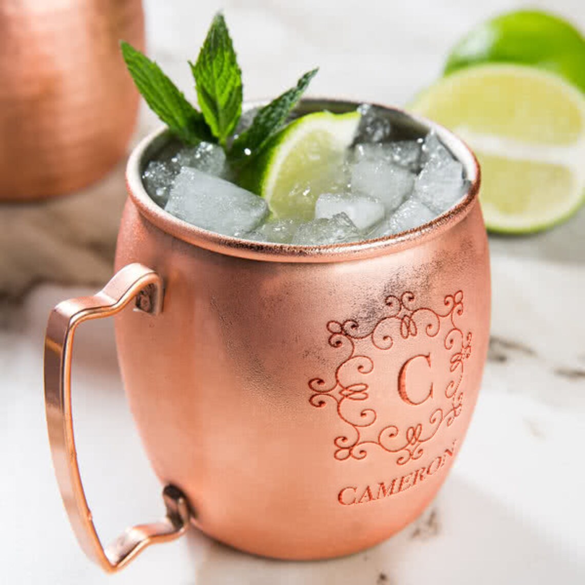 Monogrammed Moscow Mule Mug Personalized Initial Cocktail Etsy