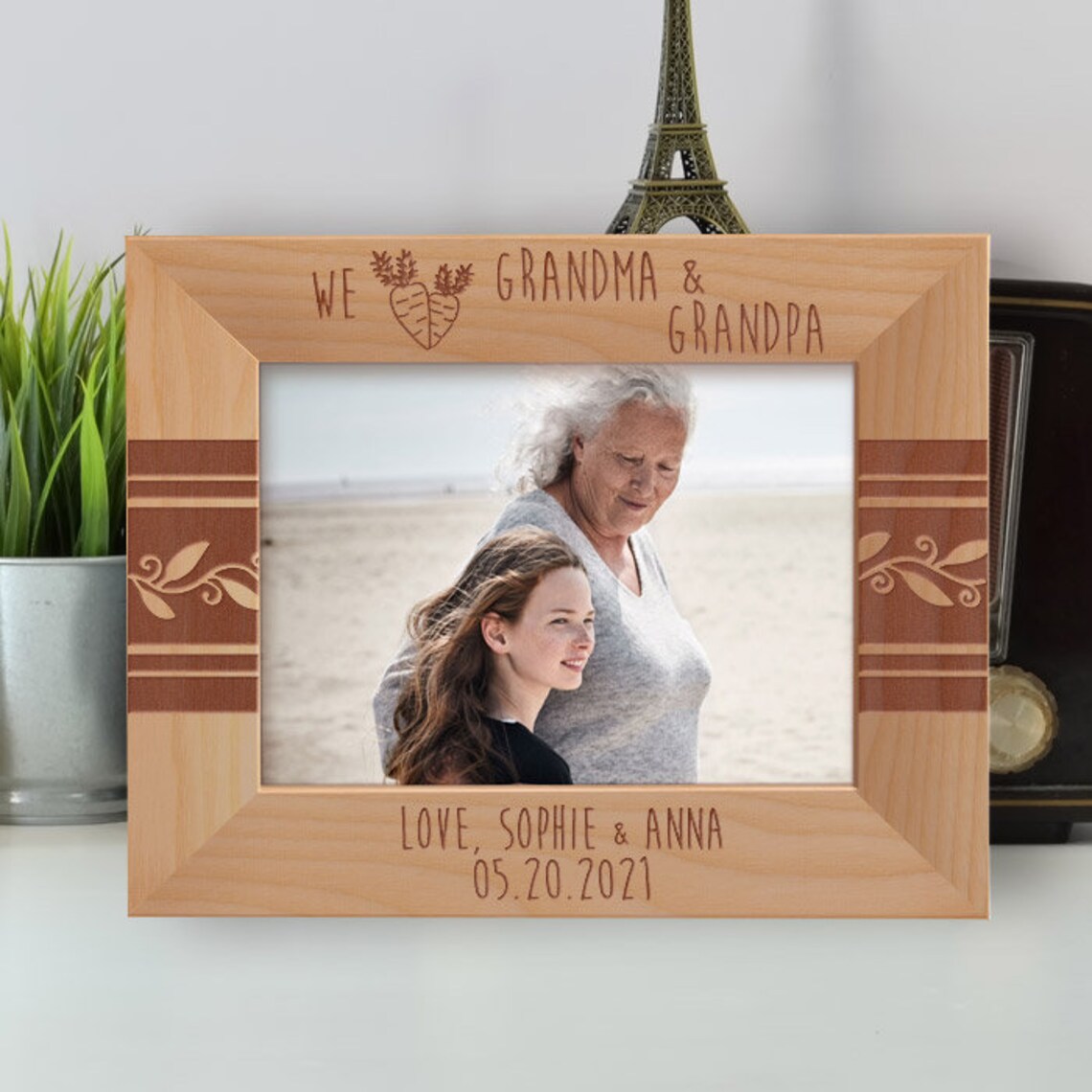 We Love Grandma & Grandpa Personalized Wooden Frame Etsy