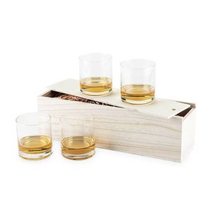 Personalised Whiskey Tumbler Set - Custom Name / Monogrammed Engraved Crystal Rocks Glasses - Scotch Glass for Dad - Bourbon Glasses Set