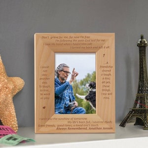 Custom Memorial Photo Frame, Personalized Always Remembered Photo Frames, Engraved Photo Frames, Memorial Gifts, Remembrance Picture Frame