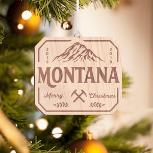 Monogram Montana Ornament, Personalized Octagonal Montana Ornament, personalized montana, State Ornaments, montana memories, engraved gift