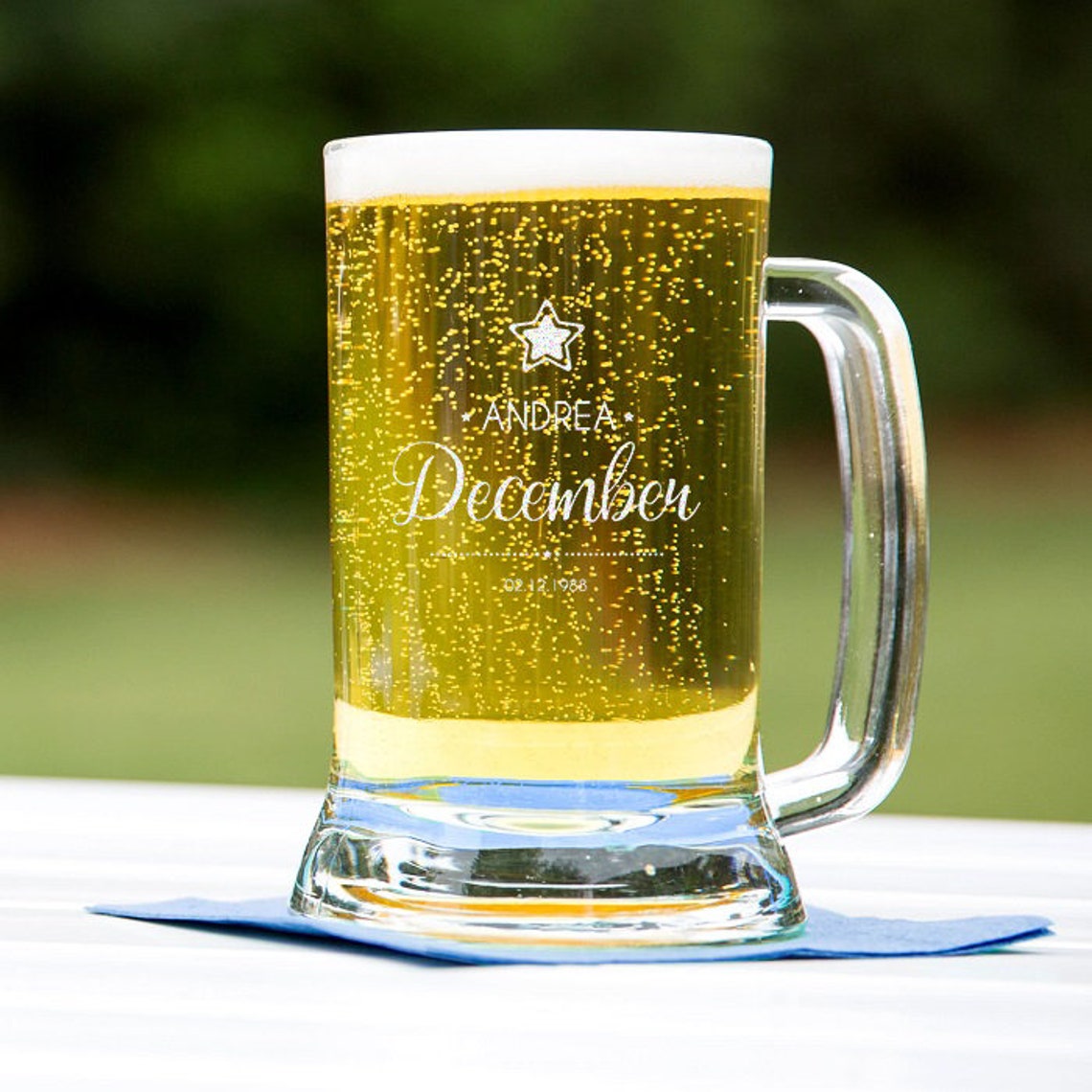 Birthday Beer Mug Birthday Month Gifts Engraved Beer Mug Etsy