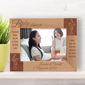Custom Baby Shower Photo Frame, Personalized Baby Picture Frame, Engraved Family Picture Frame, Wooden Picture Frame, Gift Ideas for Baby
