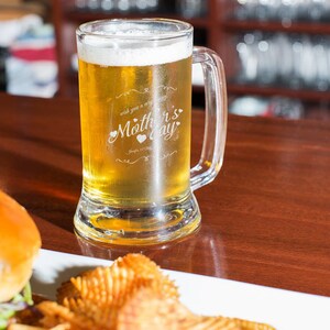 Personalized Beer Mug, Customized Etched Beer Mug, Monogrammed Unique Modern Etched Beer Mug, Custom Beer Mug Gift for Mother&#39;s Day