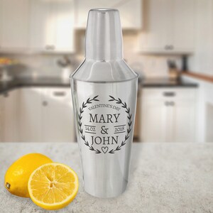 Personalized Valentine&#39;s Day Bar Shaker Gift for Boyfriend, Custom Name Engraved Stainless Steel Barware Cocktail & Martini Mixing Set Gifts