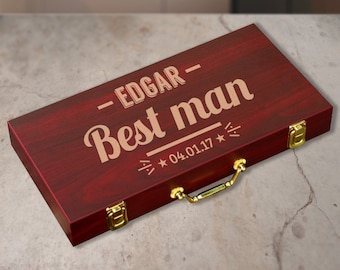Personalized Poker Set, Best Man Poker, Poker Set, Custom Poker, Chip Poker Set, Customized Gifts, Wooden Poker, Poker Chest, Handmade Poker