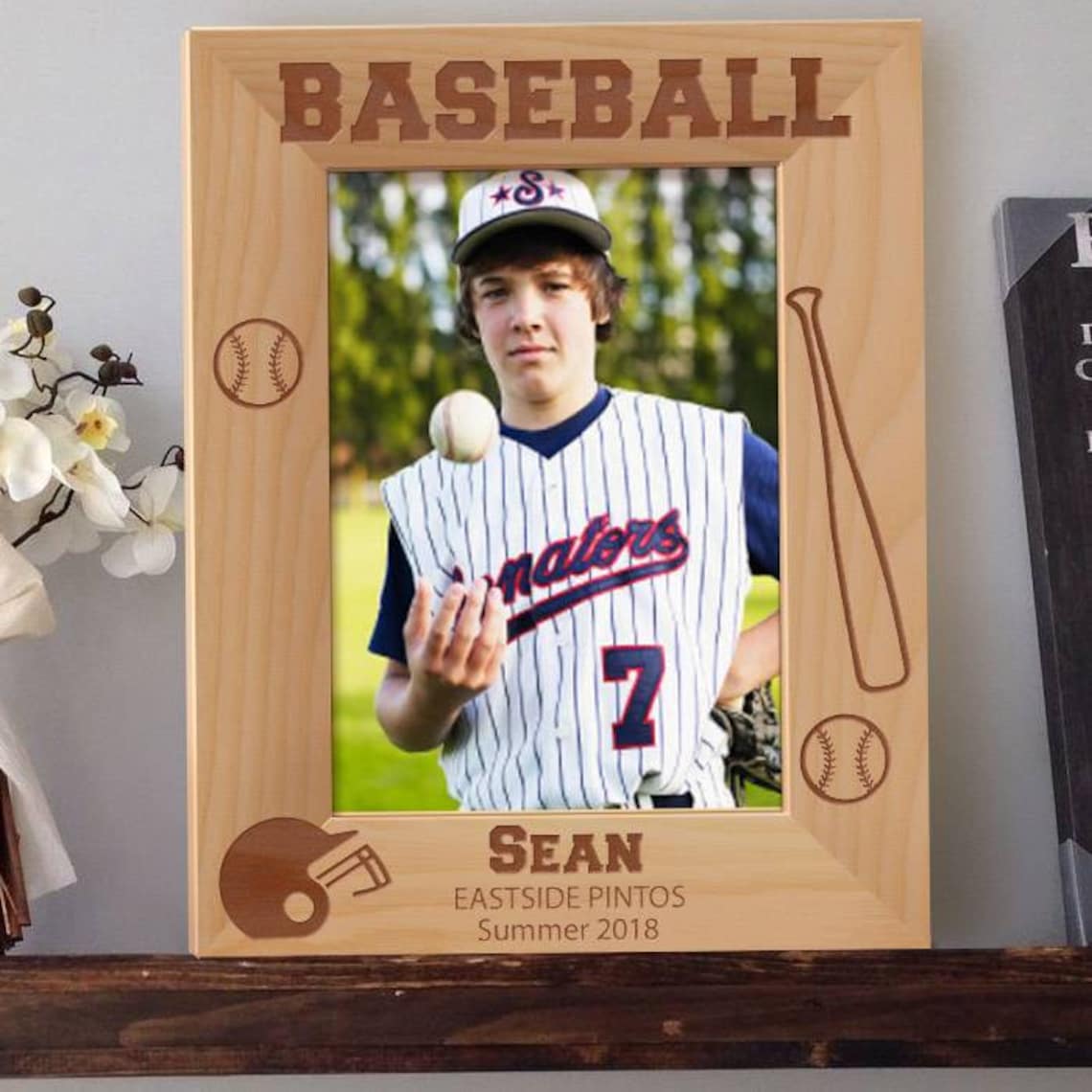 Baseball Picture Frame Personalized Picture Frames Wooden | Etsy
