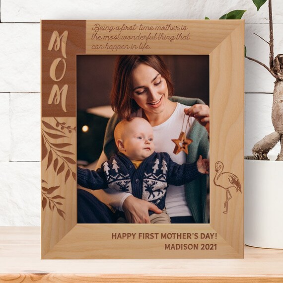 Custom Super Mom Picture Frame, Personalized Photo Frame, Wooden